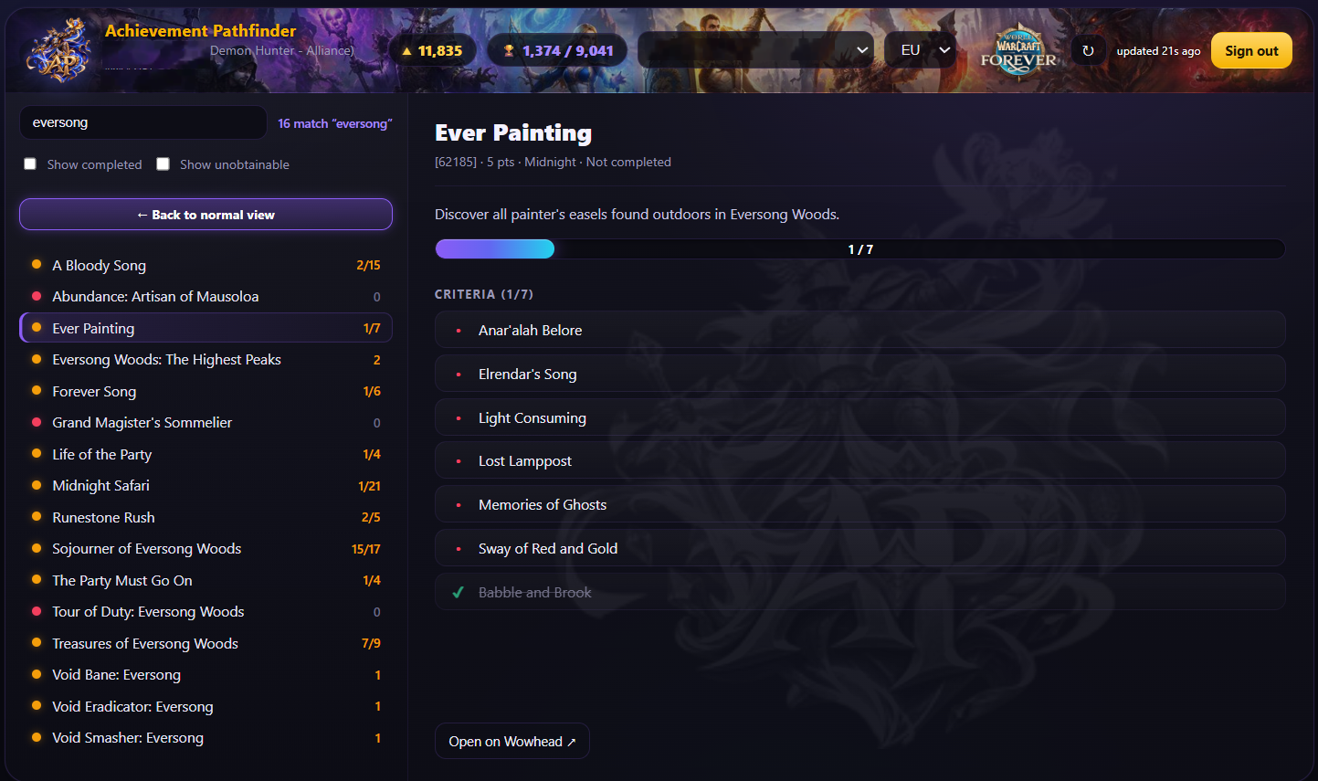 Achievement Pathfinder web app